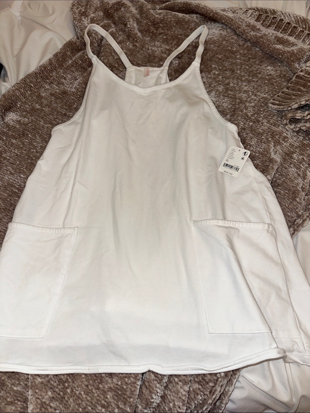 Free People Hot Shot Mini Dress, white, size XS